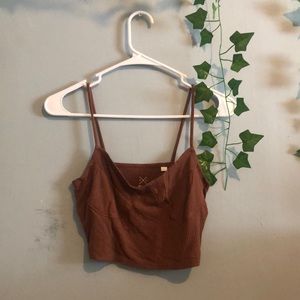 brown corset tank top